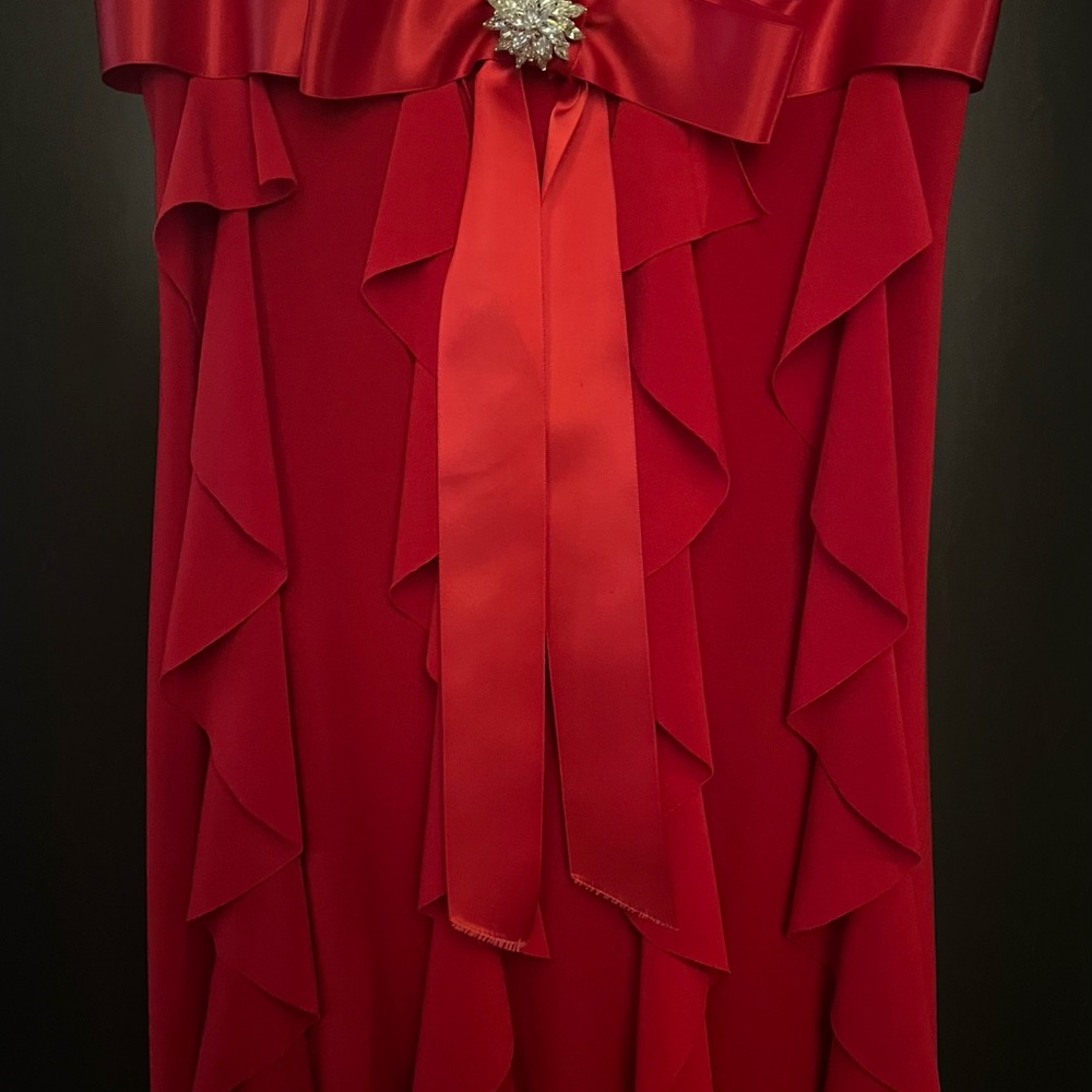 Vintage 2000s Cache Red Dress with Elegant Bow - Picture 3 of 5